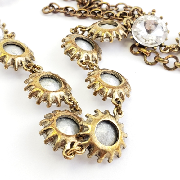 Rhinestone Statement Necklace Rivoli Rhinestones - Picture 3 of 8